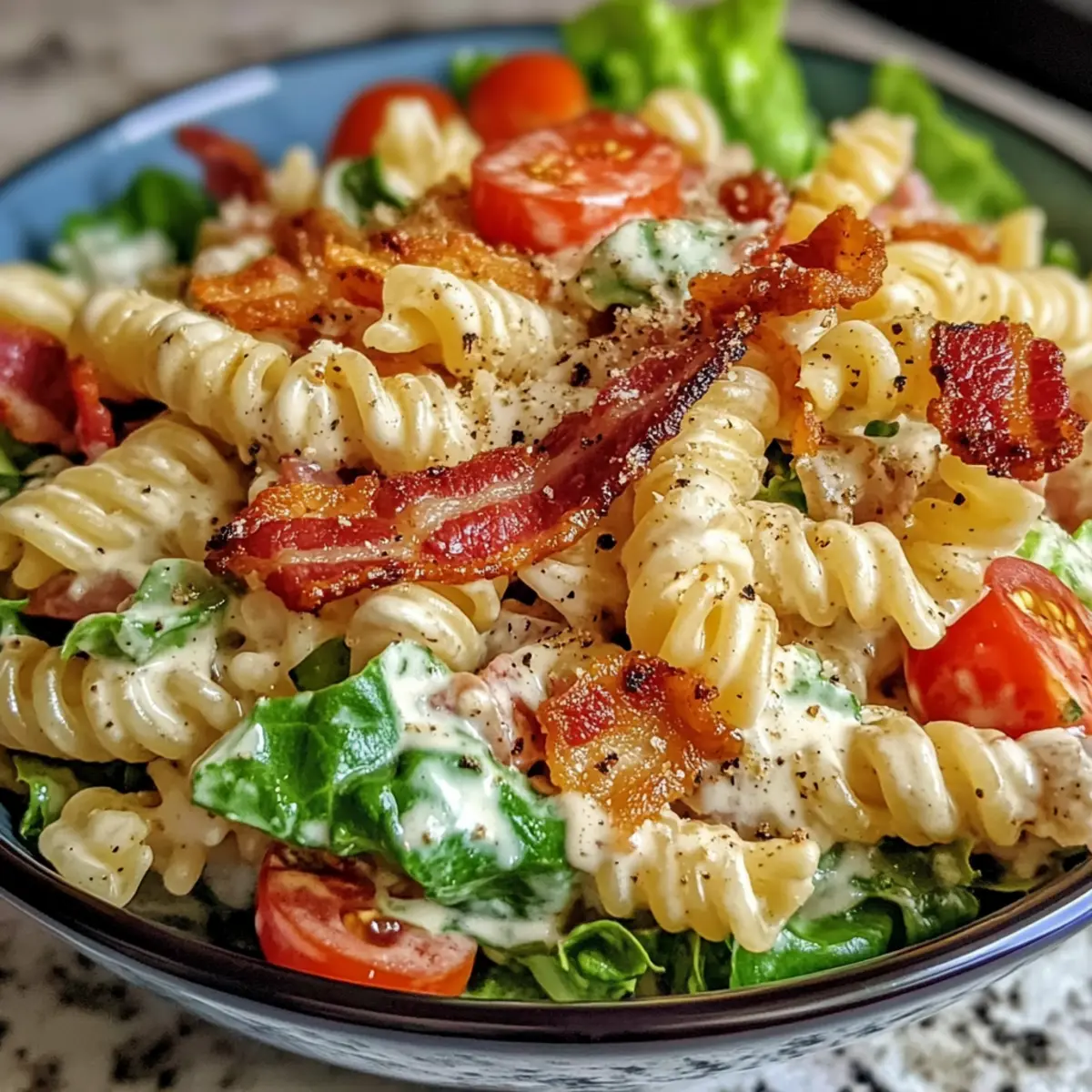 Cremiger BLT Pasta Salat für den Sommergenuss
