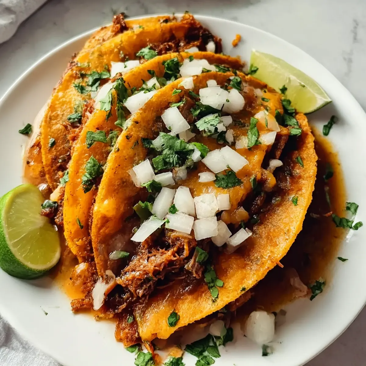 Köstliche Birria Tacos mit unwiderstehlichem Consommé