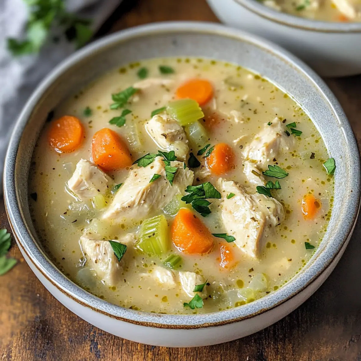 Hühnchen-Pastete-Suppe für gemütliche Abende