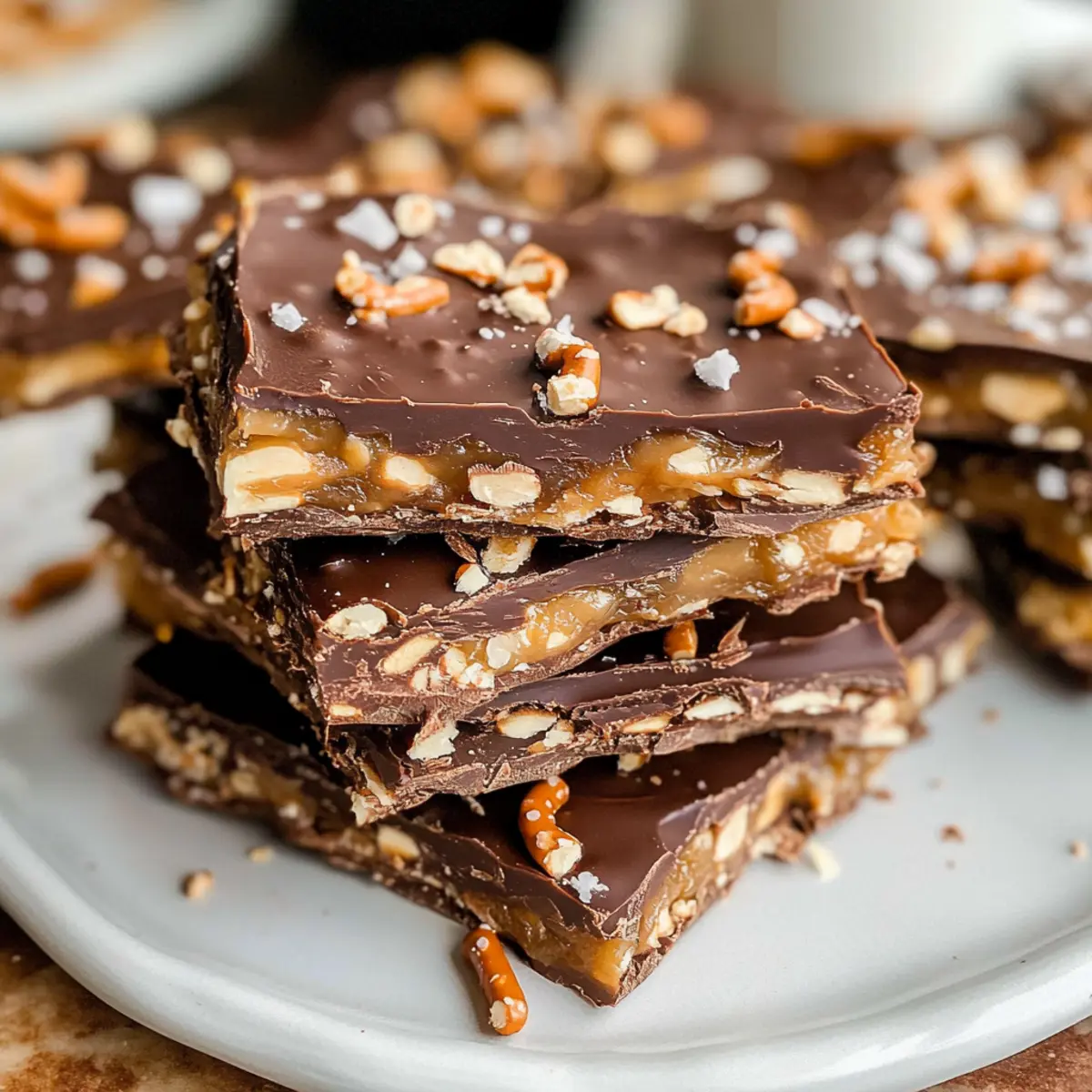 Schokoladen-Brezel-Dattel-Bark für Knabberfreunde