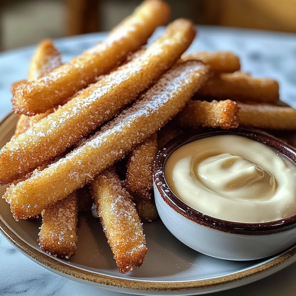 Keks-Pommes mit süßem Frosting-Dip für Naschkatzen