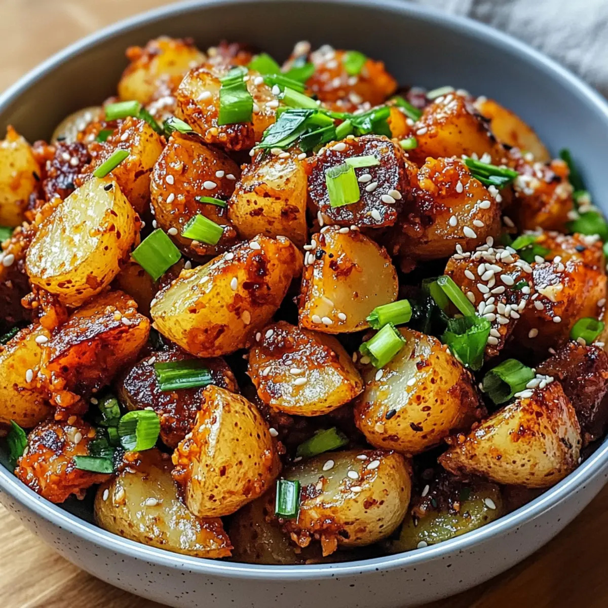 Crispy Gochujang Kartoffelsalat für jeden Anlass