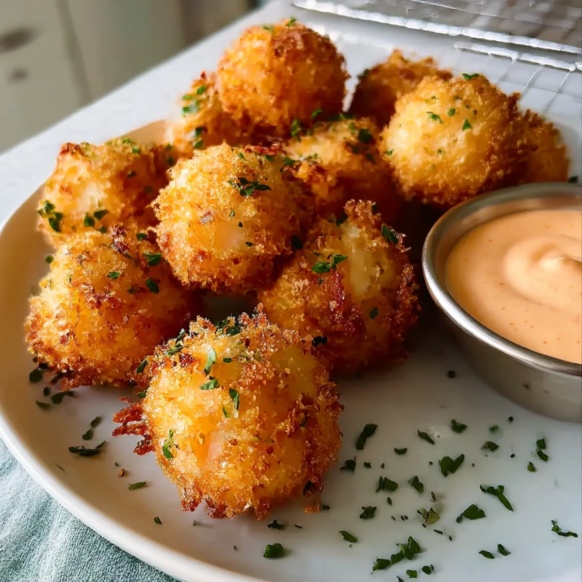 Knusprige Garnelenbällchen mit Sriracha-Mayo