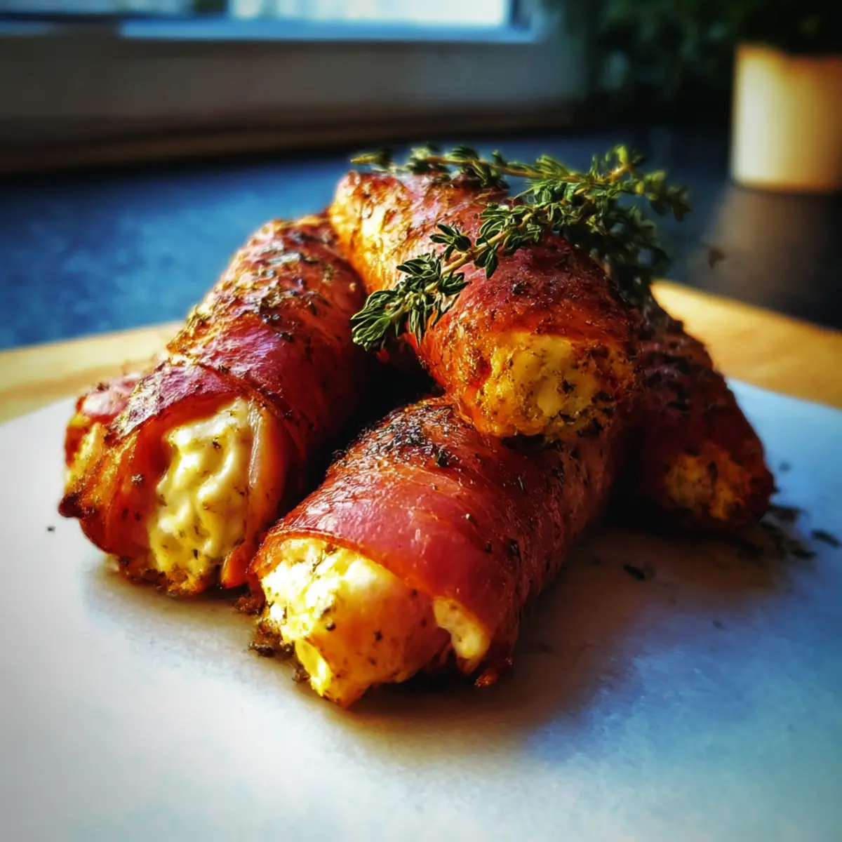 Gegrillte Feta-Schinkenröllchen für den perfekten Snack