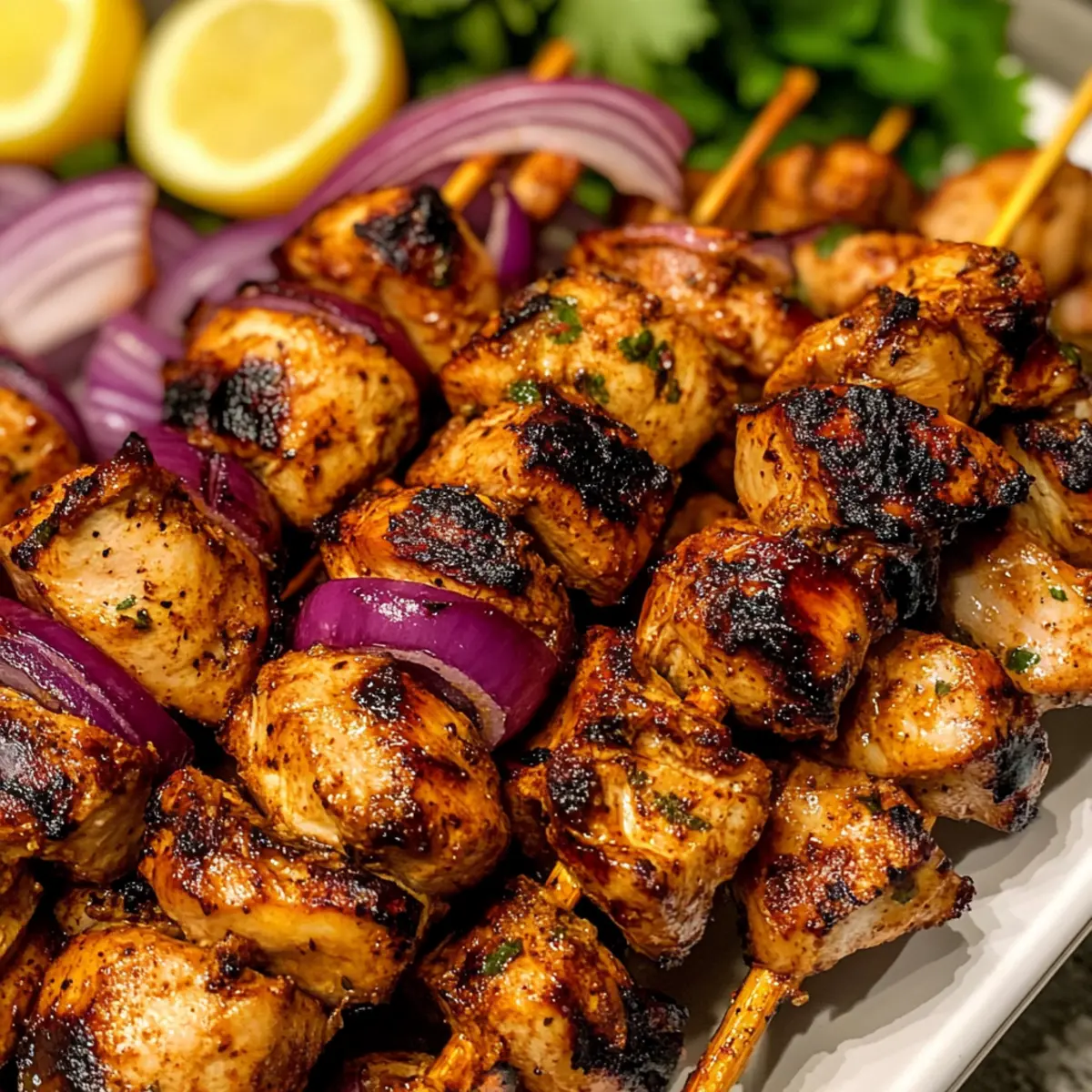 Gegrillte Libanesische Shish Tawook Spieße für Genuss