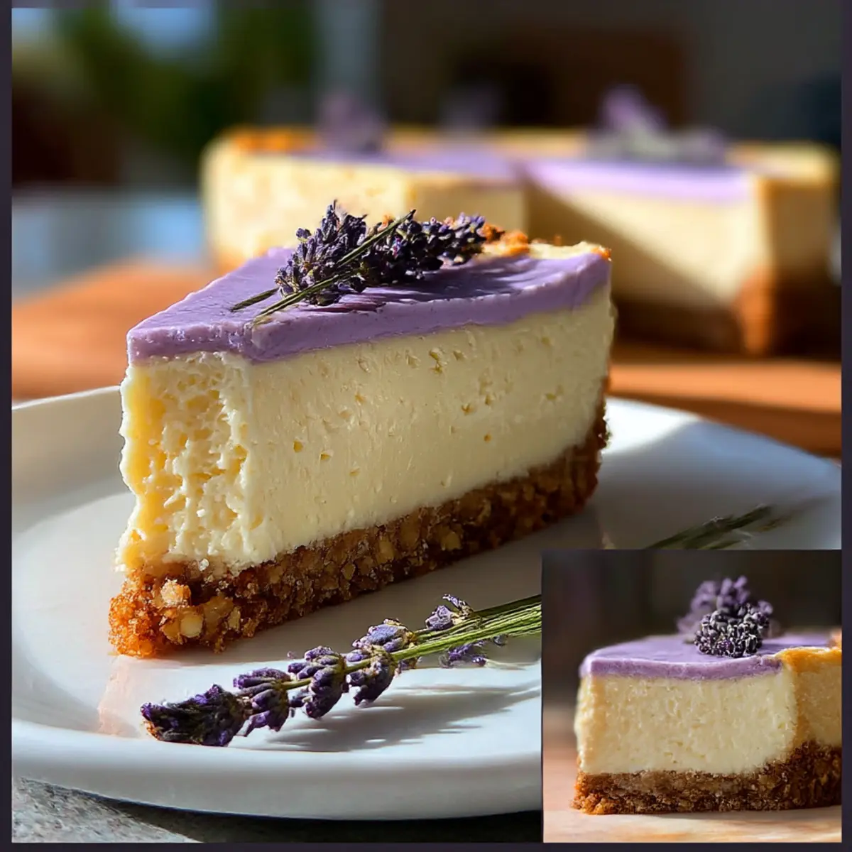 Honig Lavendel Käsekuchen für einen blumigen Genuss
