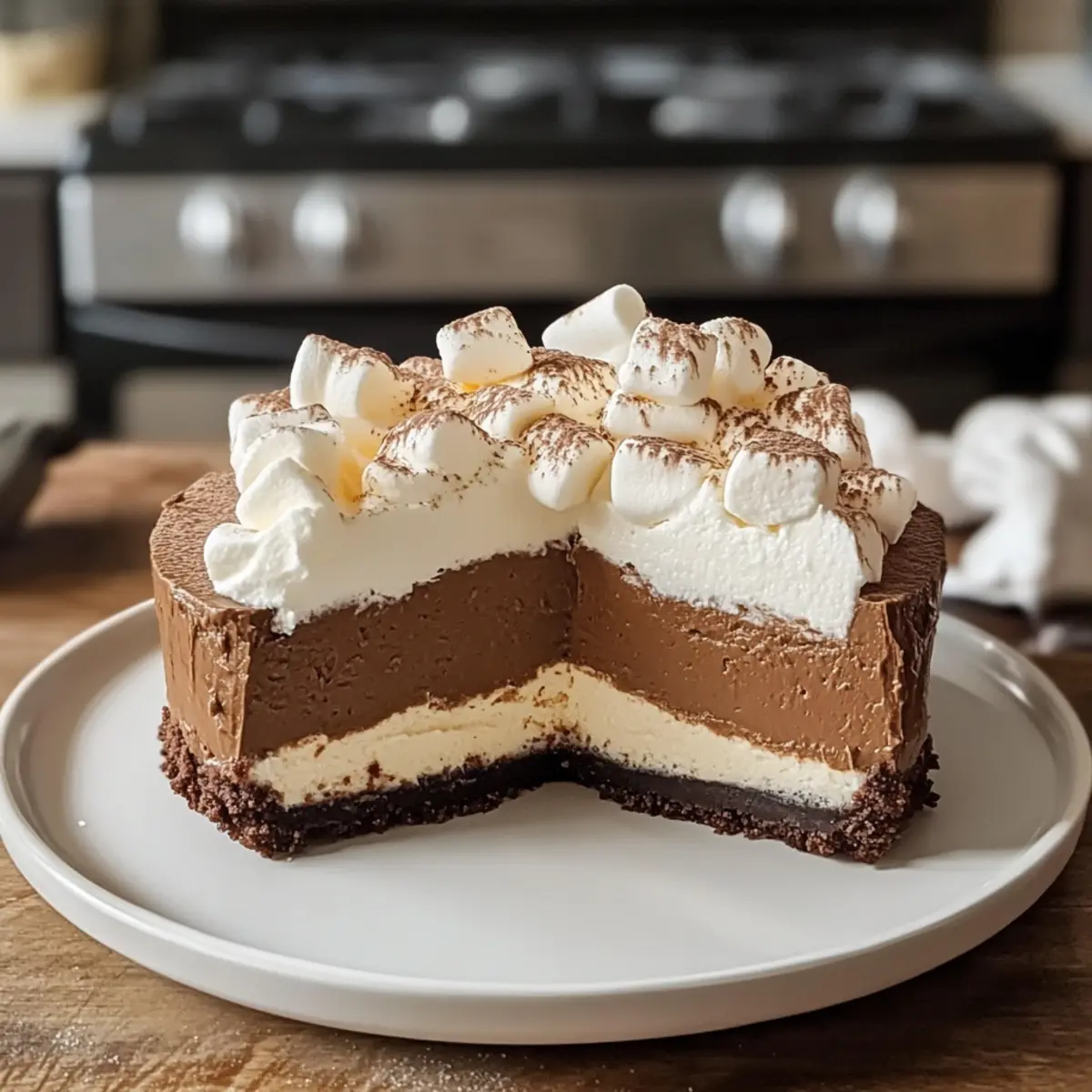 Heiße Schokoladen-Käsekuchen mit fluffiger Marshmallow-Creme