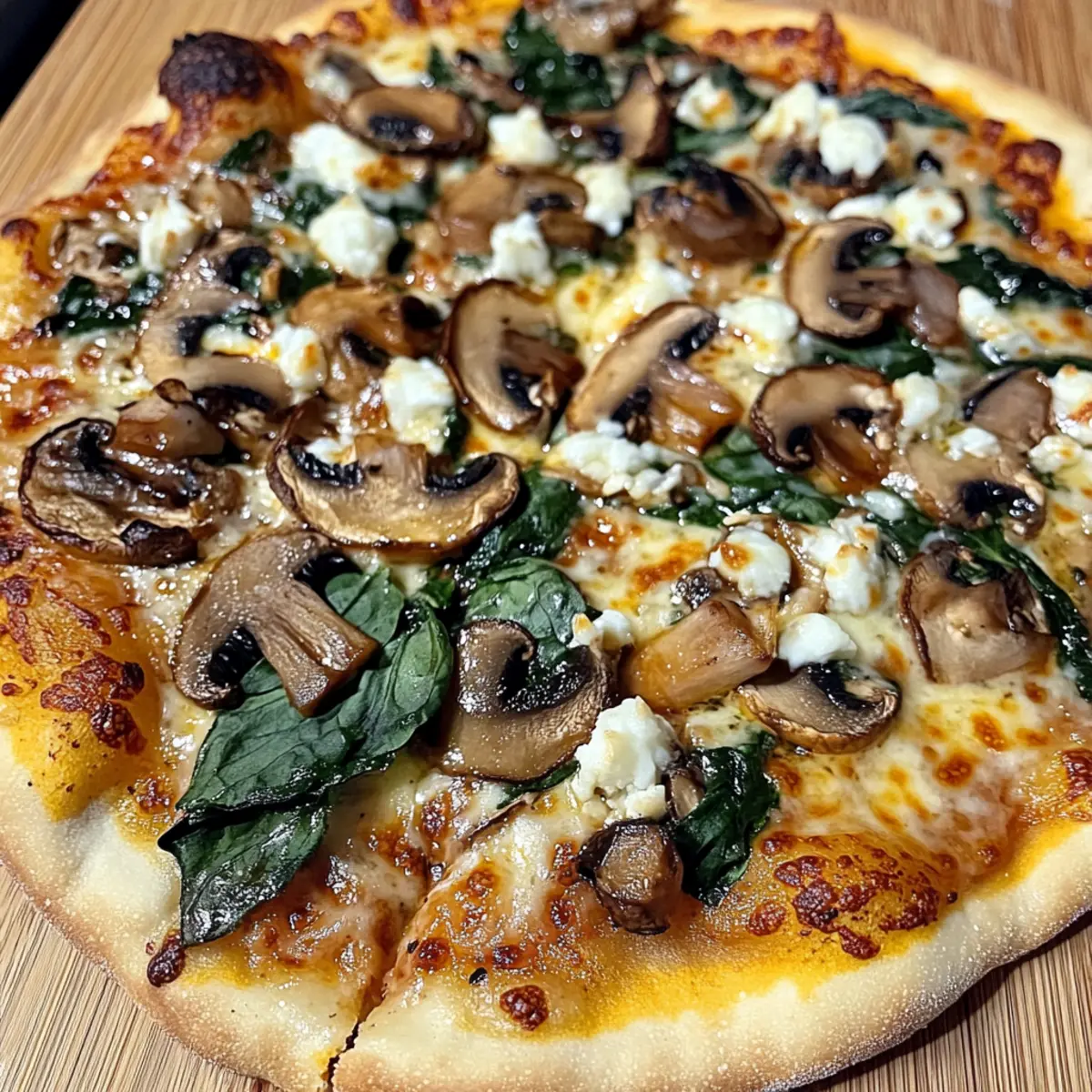 Pilz- und Ziegenkäse-Pizza für Genießer