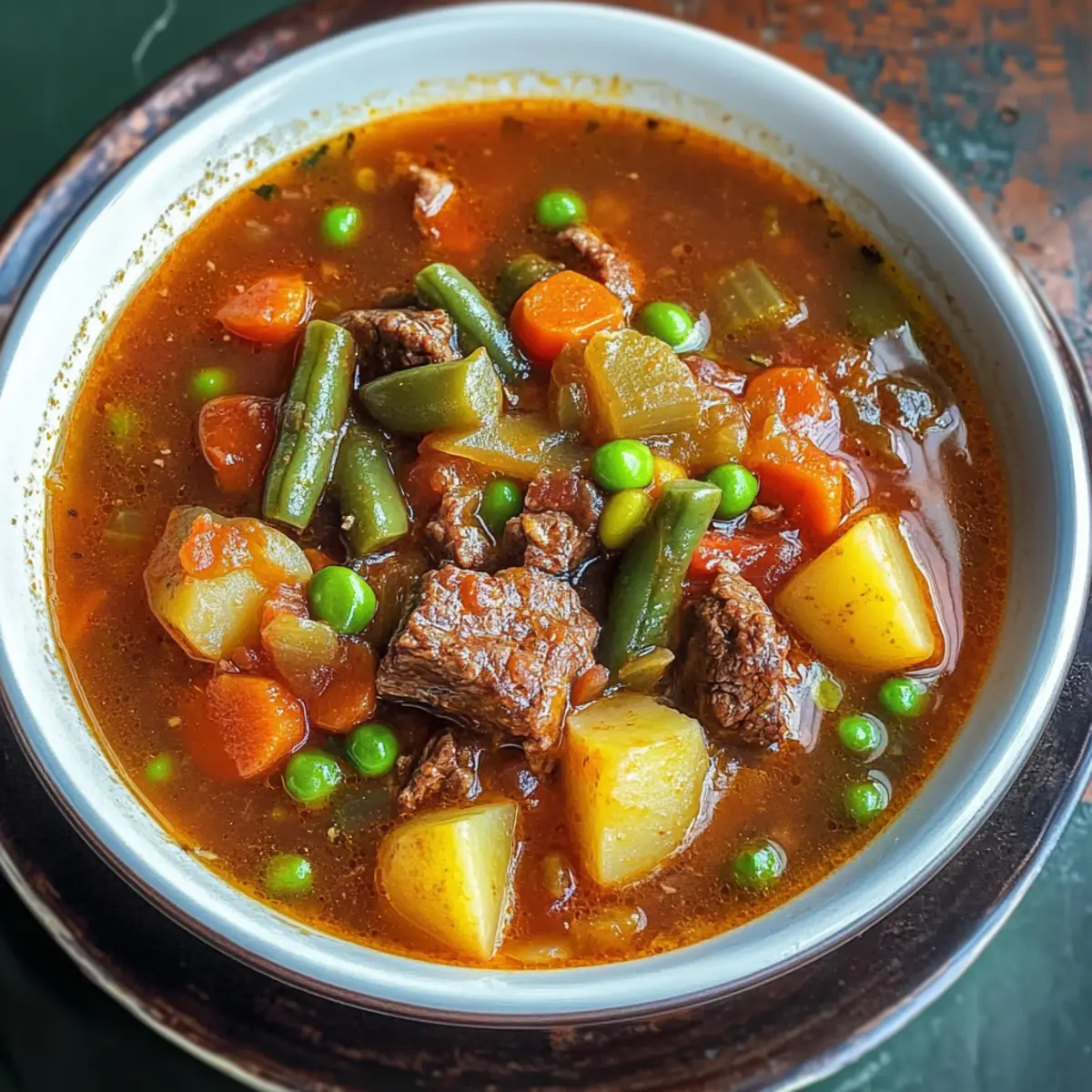 Altmodische Gemüse-Rindfleischsuppe für die Seele