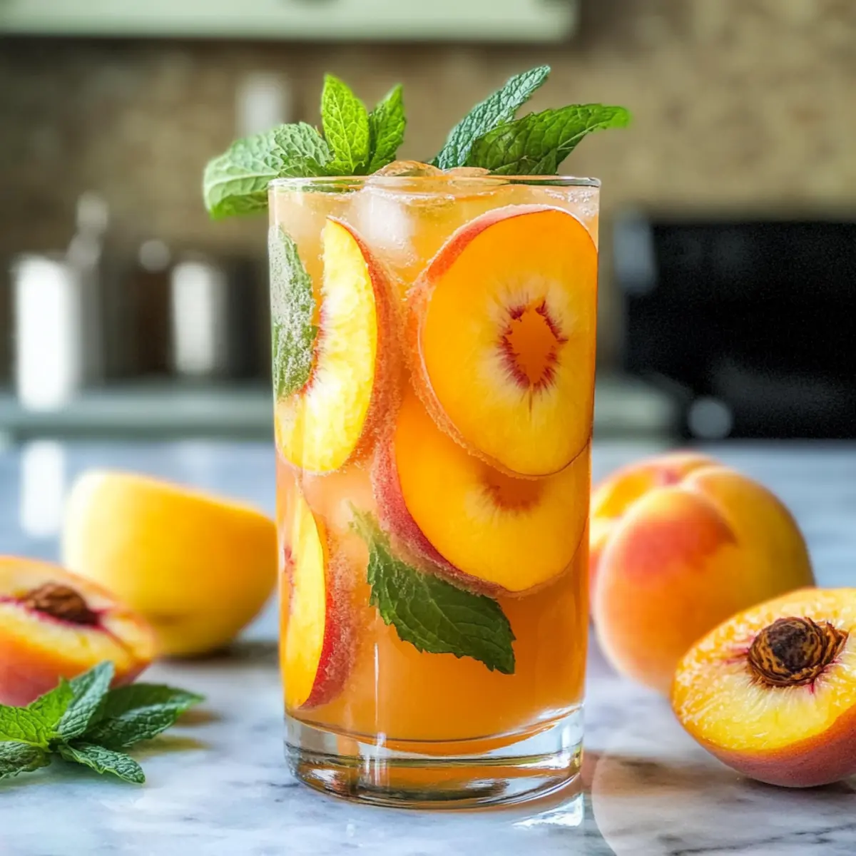Erfrischende Pfirsich-Limonade für heiße Sommertage
