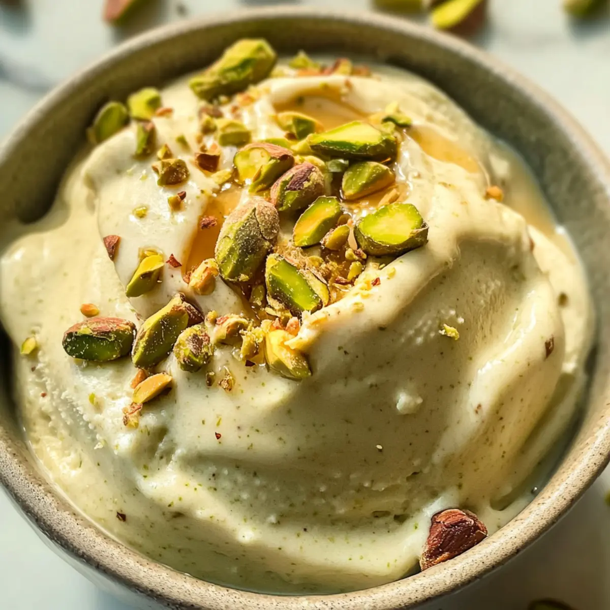 Pistazien-Kardamom-Frozen Yogurt selbstgemacht