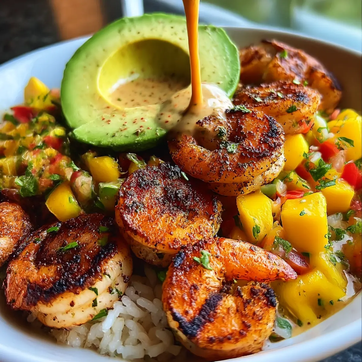 Garnelen und Avocado: Tropische Bowl für Jeden Tag