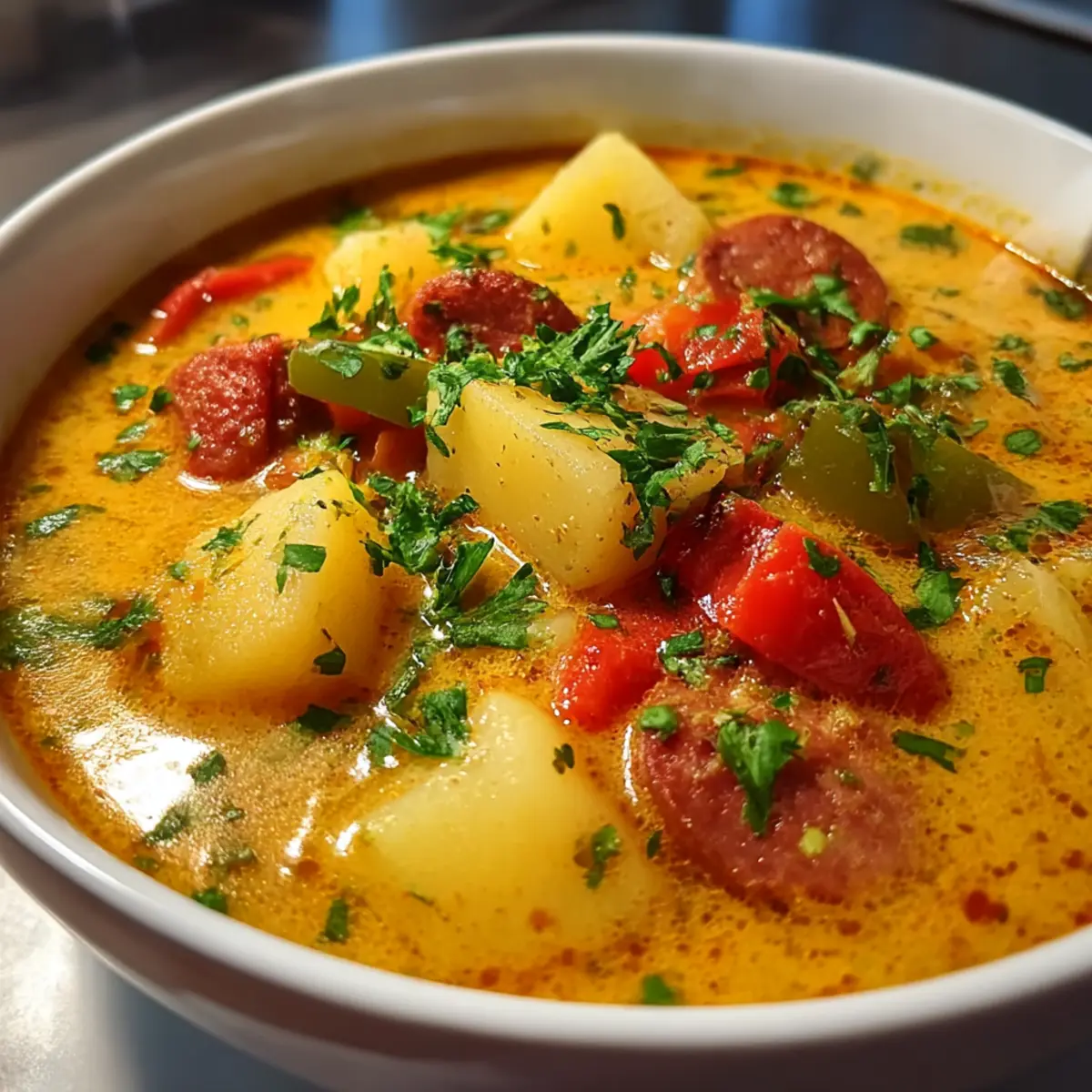 Herzhafte Chorizo-Suppe für kalte Tage