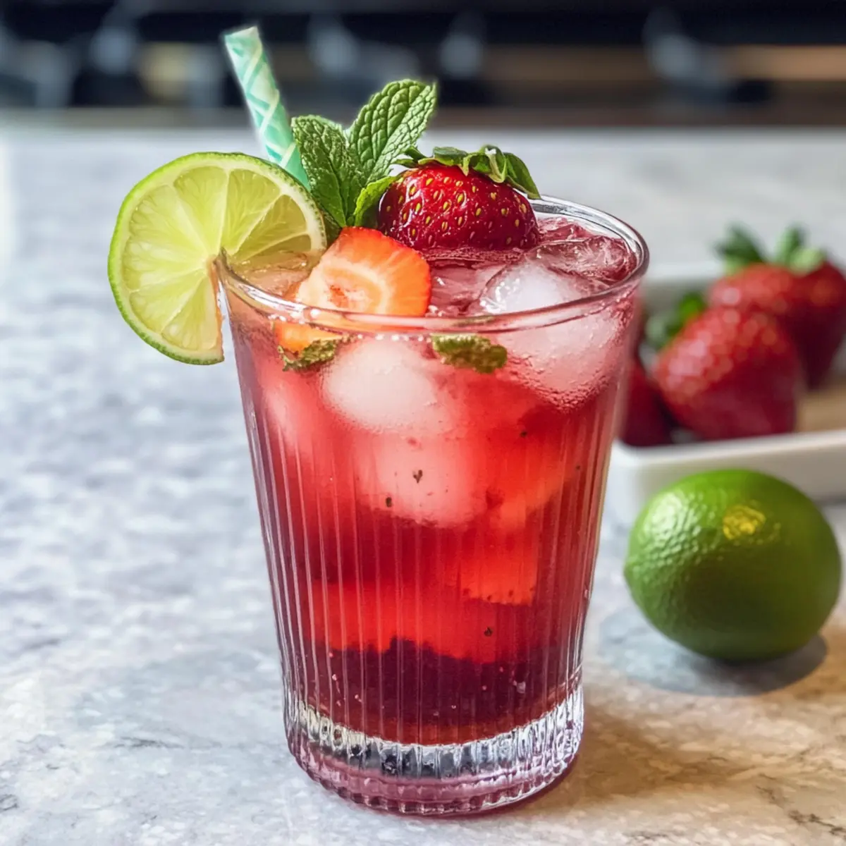 Erdbeer-Hibiskus-Eistee für den perfekten Sommer
