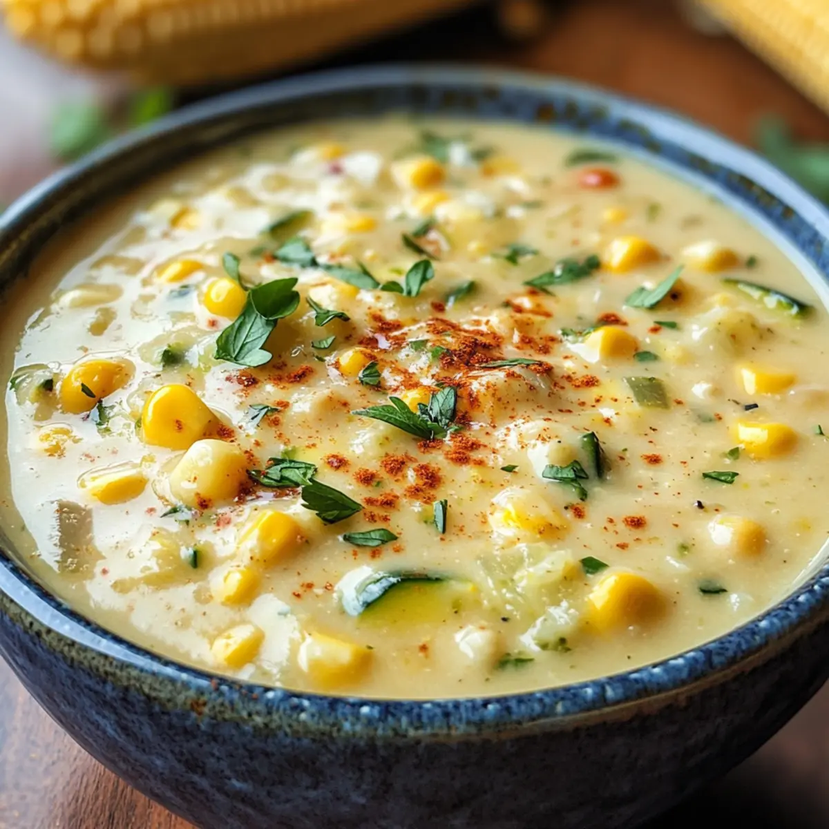 Sommer-Mais- und Zucchini-Cremesuppe: Veggie Genuss