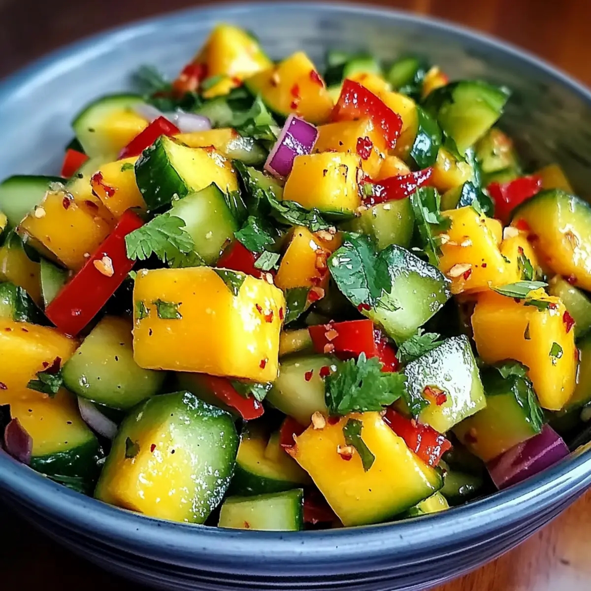 Erfrischender Thailändischer Mango-Gurken-Salat