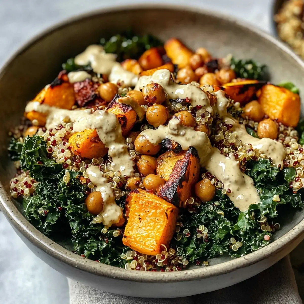 Vegane geröstete Herbsternte-Salat für den perfekten Genuss