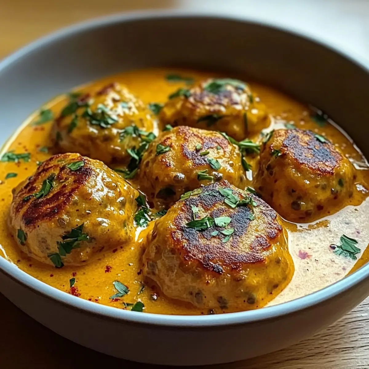 Vegane Linsenknödel in Curry-Sauce für jeden Tag